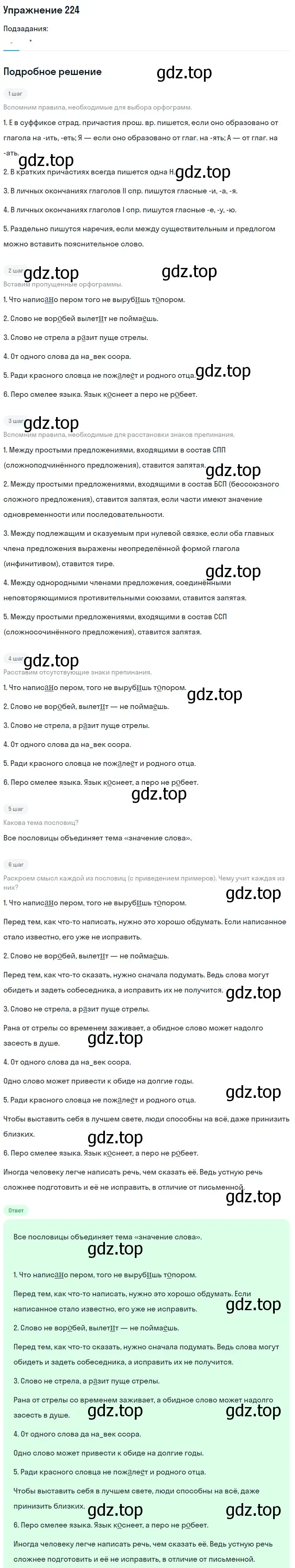 Решение номер 224 (страница 107) гдз по русскому языку 10-11 класс Рыбченкова, Александрова, учебник