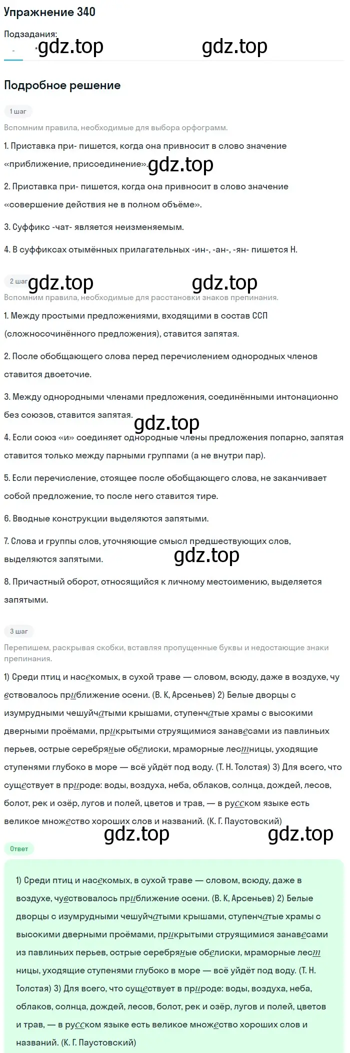 Решение номер 340 (страница 166) гдз по русскому языку 10-11 класс Рыбченкова, Александрова, учебник