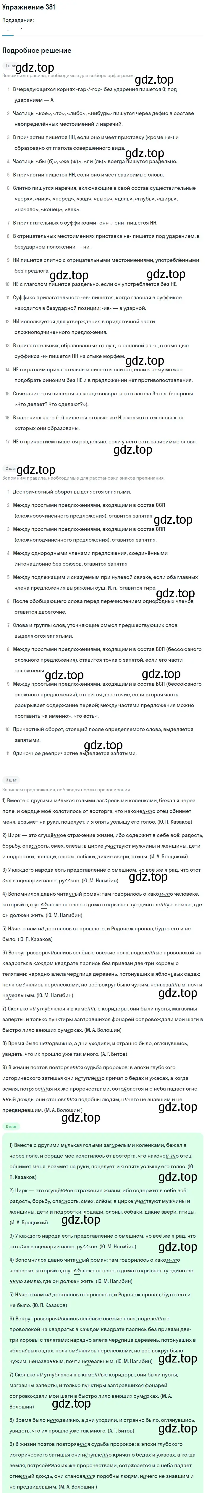 Решение номер 381 (страница 186) гдз по русскому языку 10-11 класс Рыбченкова, Александрова, учебник