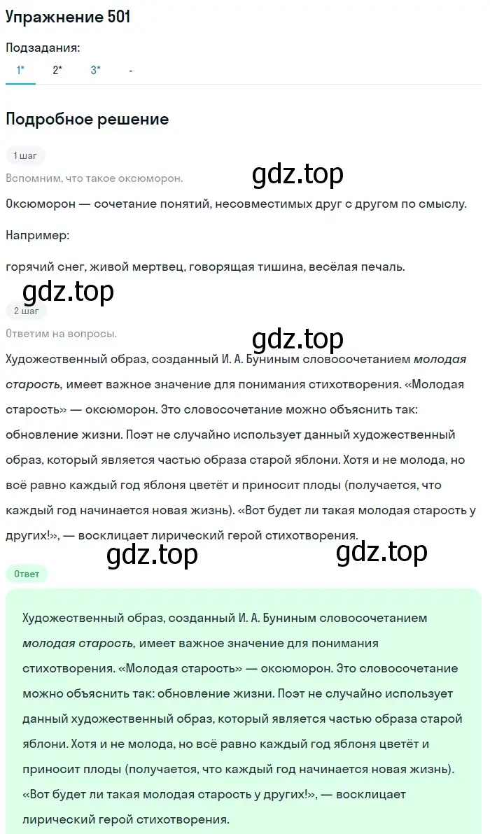 Решение номер 501 (страница 252) гдз по русскому языку 10-11 класс Рыбченкова, Александрова, учебник