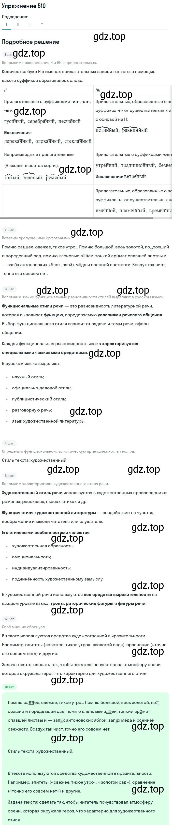 Решение номер 510 (страница 257) гдз по русскому языку 10-11 класс Рыбченкова, Александрова, учебник