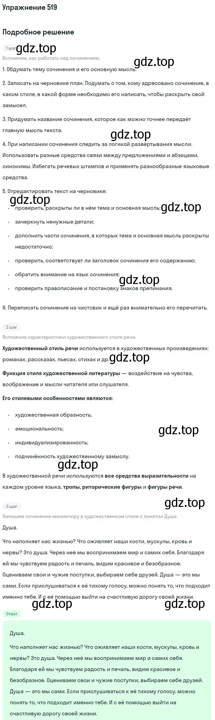 Решение номер 519 (страница 262) гдз по русскому языку 10-11 класс Рыбченкова, Александрова, учебник