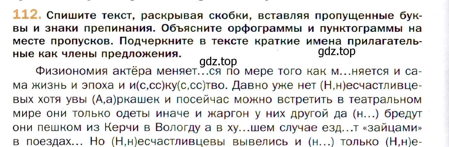 Условие номер 112 (страница 192) гдз по русскому языку 11 класс Гусарова, учебник