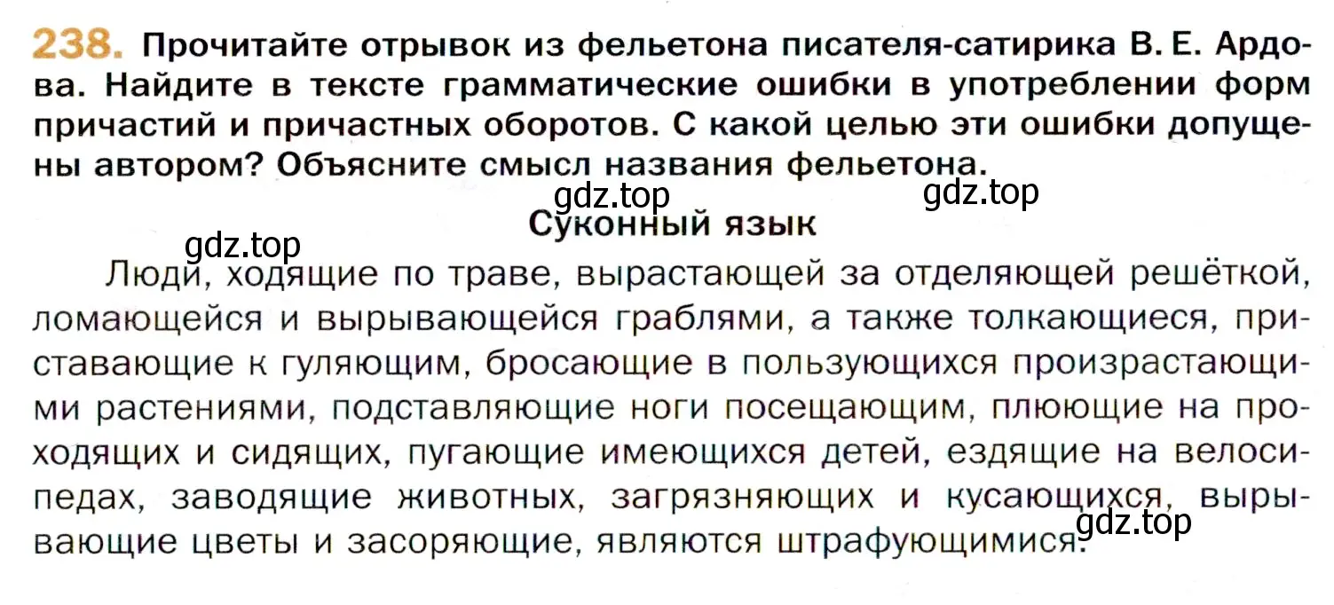 Условие номер 238 (страница 356) гдз по русскому языку 11 класс Гусарова, учебник