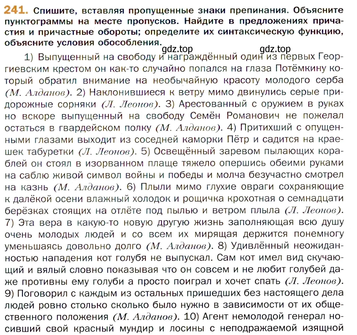 Условие номер 241 (страница 363) гдз по русскому языку 11 класс Гусарова, учебник