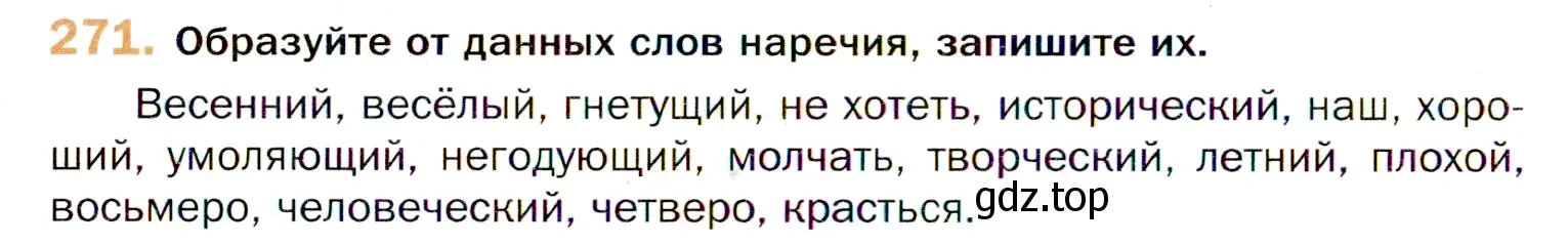 Условие номер 271 (страница 402) гдз по русскому языку 11 класс Гусарова, учебник