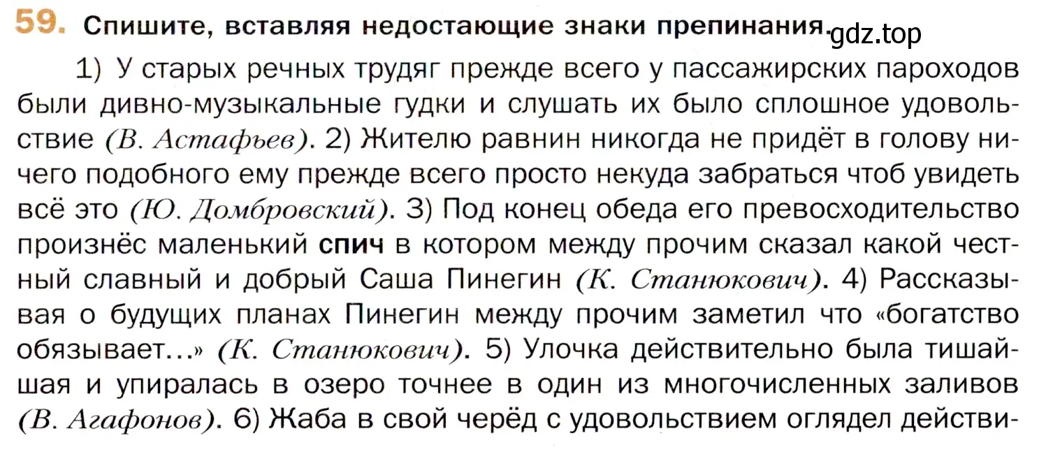 Условие номер 59 (страница 103) гдз по русскому языку 11 класс Гусарова, учебник