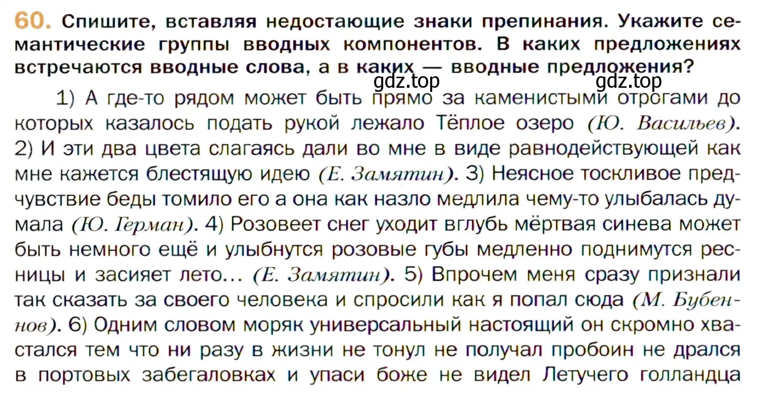 Условие номер 60 (страница 108) гдз по русскому языку 11 класс Гусарова, учебник