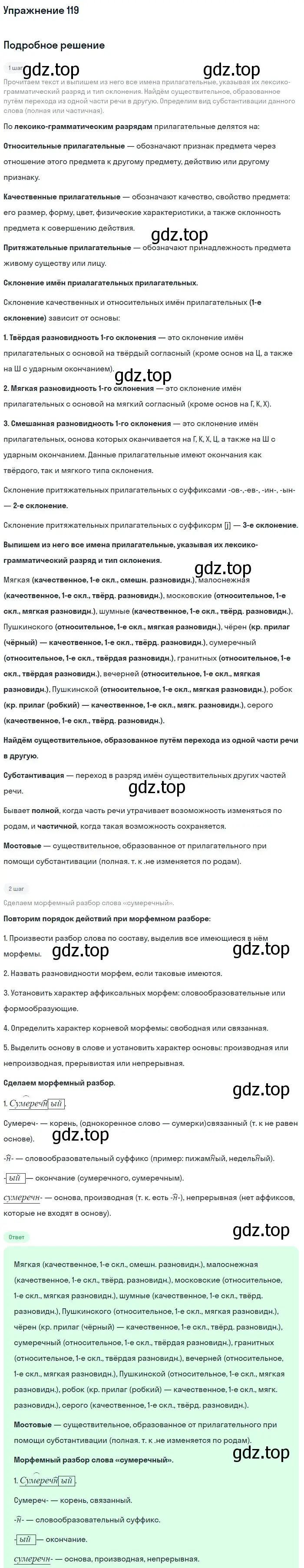 Решение номер 119 (страница 202) гдз по русскому языку 11 класс Гусарова, учебник