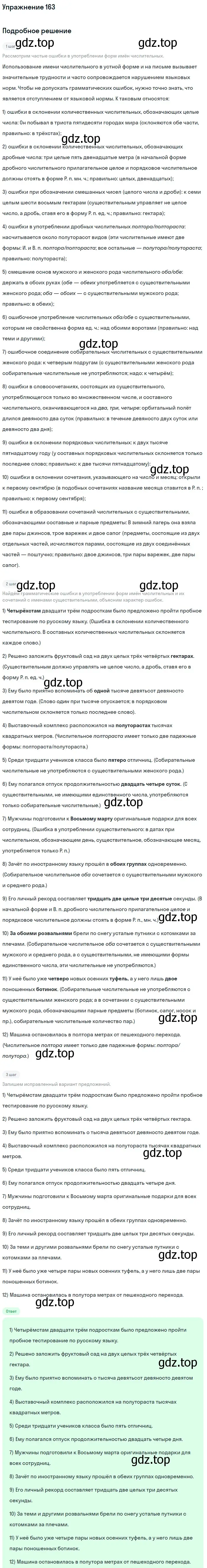 Решение номер 163 (страница 250) гдз по русскому языку 11 класс Гусарова, учебник