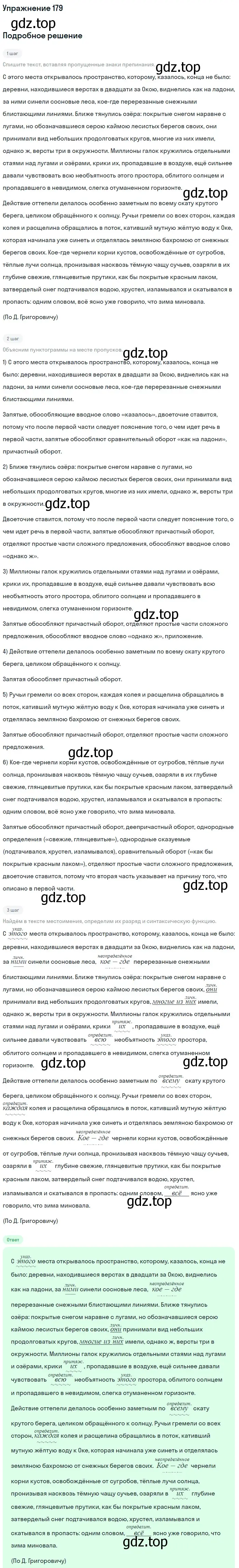 Решение номер 179 (страница 277) гдз по русскому языку 11 класс Гусарова, учебник