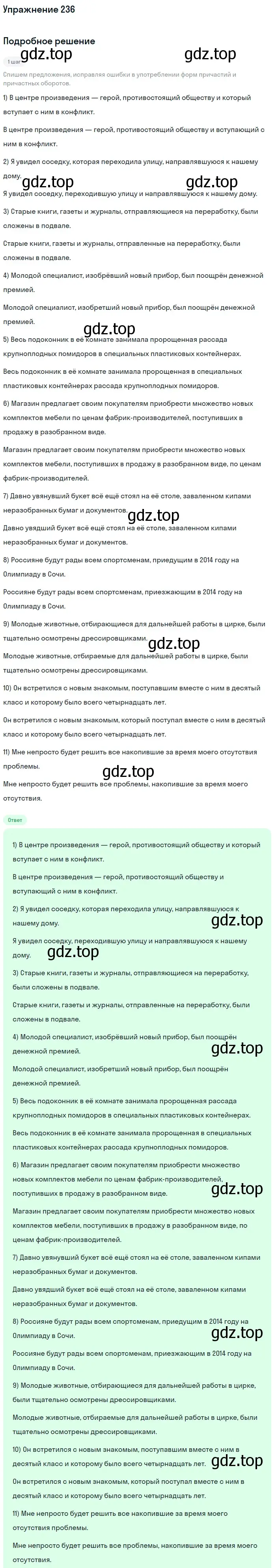 Решение номер 236 (страница 354) гдз по русскому языку 11 класс Гусарова, учебник