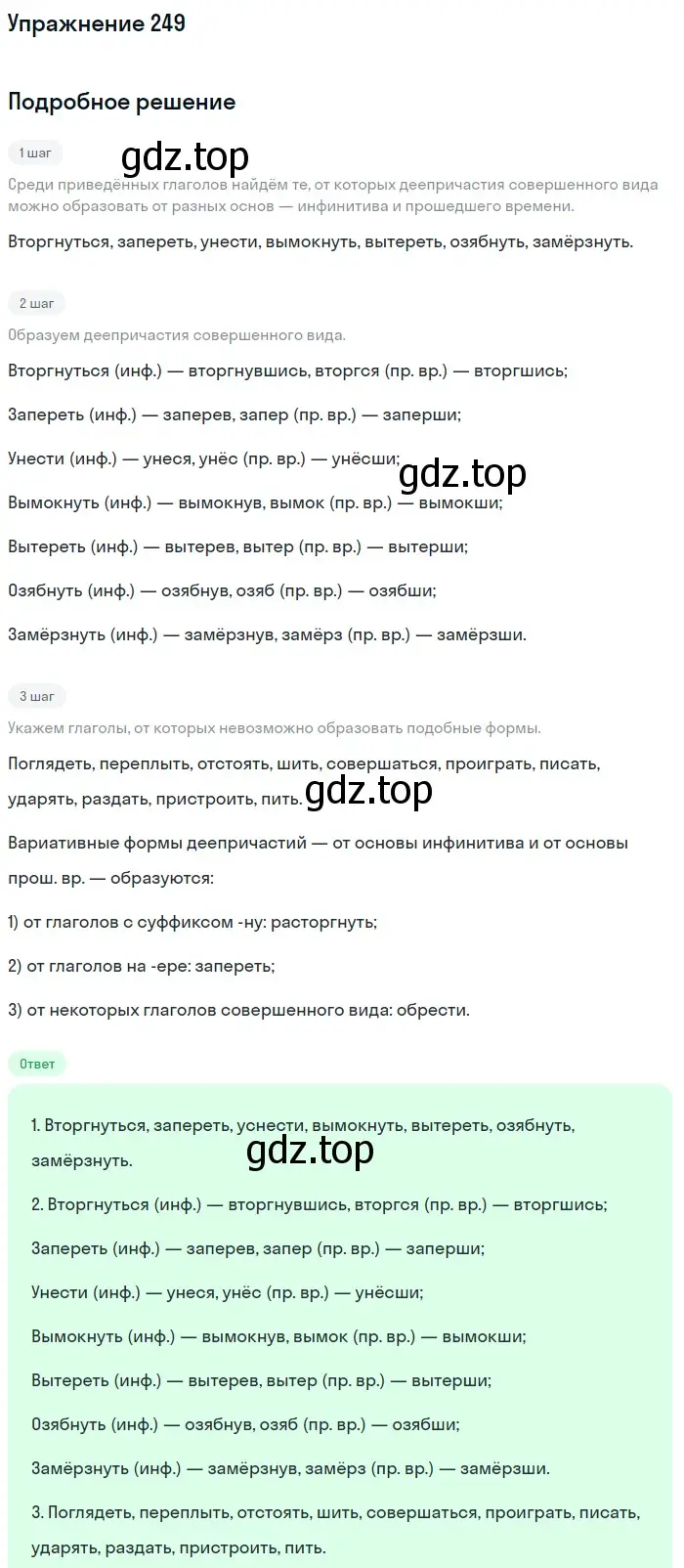 Решение номер 249 (страница 374) гдз по русскому языку 11 класс Гусарова, учебник