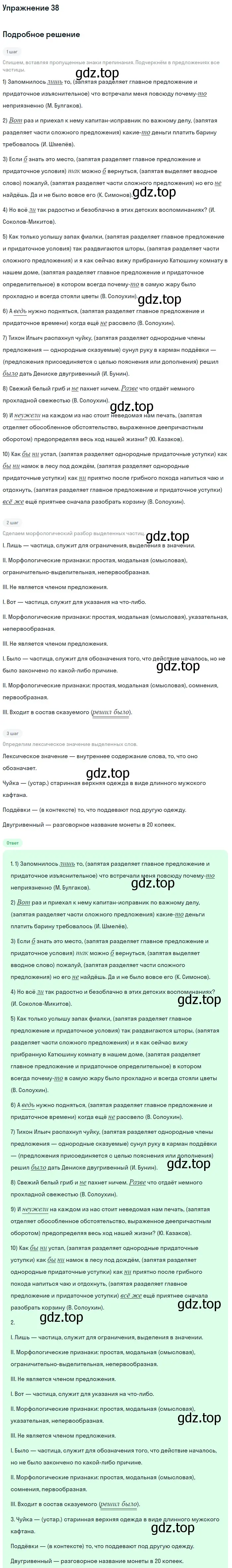 Решение номер 38 (страница 62) гдз по русскому языку 11 класс Гусарова, учебник