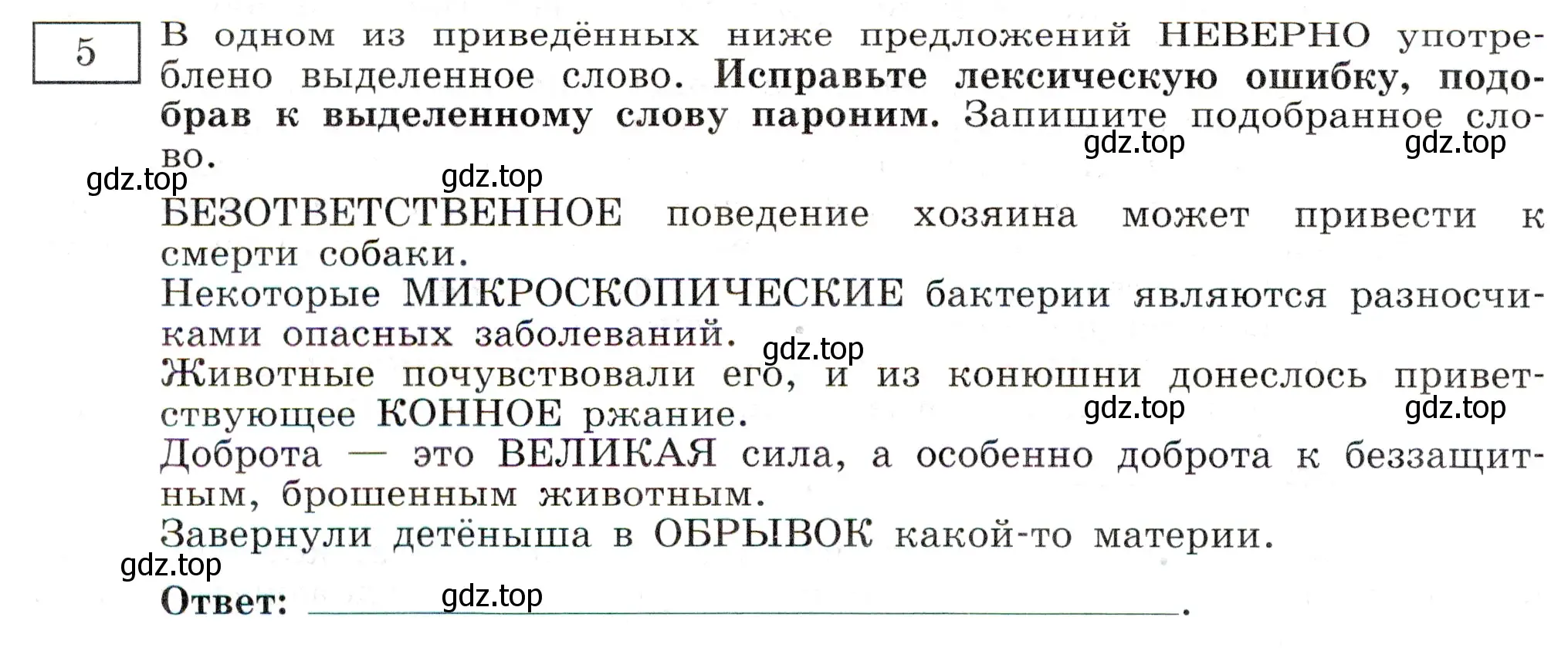 Условие номер 5 (страница 10) гдз по русскому языку 11 класс Маслов, Бондарцова, тетрадь-тренажёр