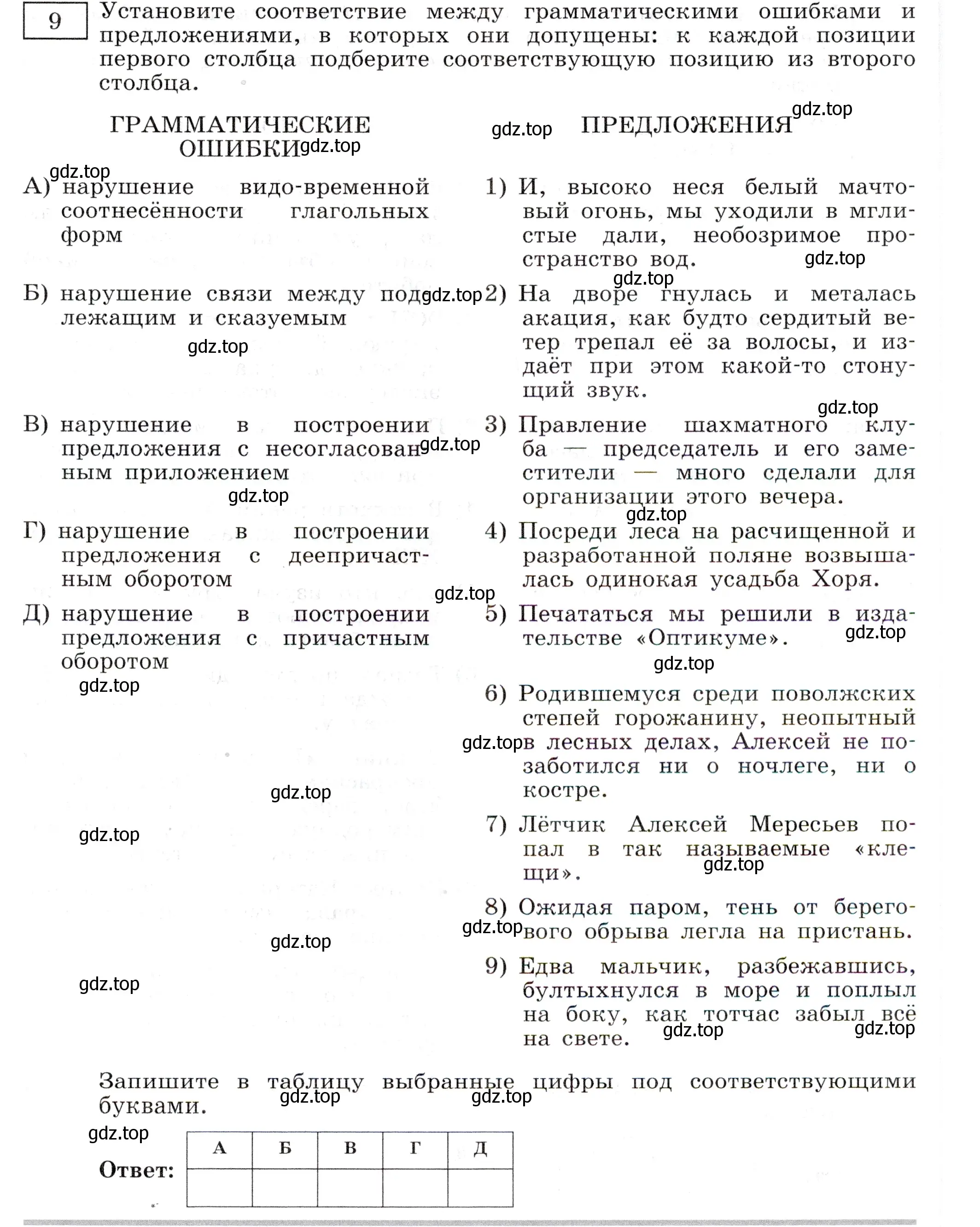 Условие номер 9 (страница 41) гдз по русскому языку 11 класс Маслов, Бондарцова, тетрадь-тренажёр