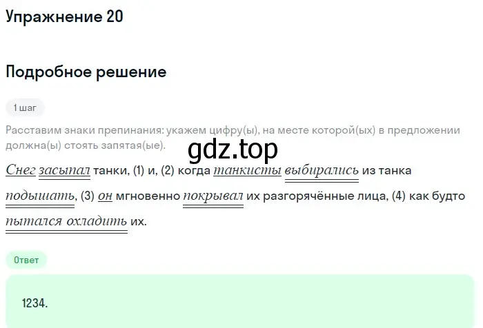 Решение номер 20 (страница 83) гдз по русскому языку 11 класс Маслов, Бондарцова, тетрадь-тренажёр