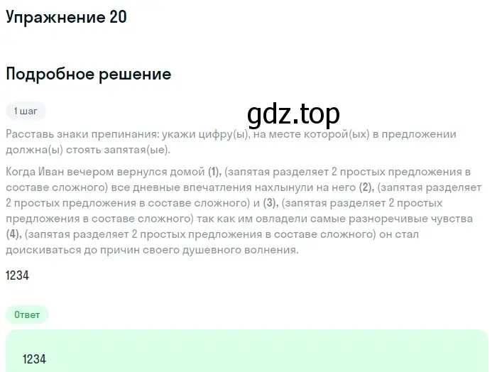 Решение номер 20 (страница 14) гдз по русскому языку 11 класс Маслов, Бондарцова, тетрадь-тренажёр