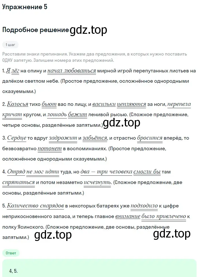 Решение номер 5 (страница 62) гдз по русскому языку 11 класс Маслов, Бондарцова, тетрадь-тренажёр